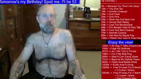 HairyDaddyBear69 online show from January 1, 2:44 am